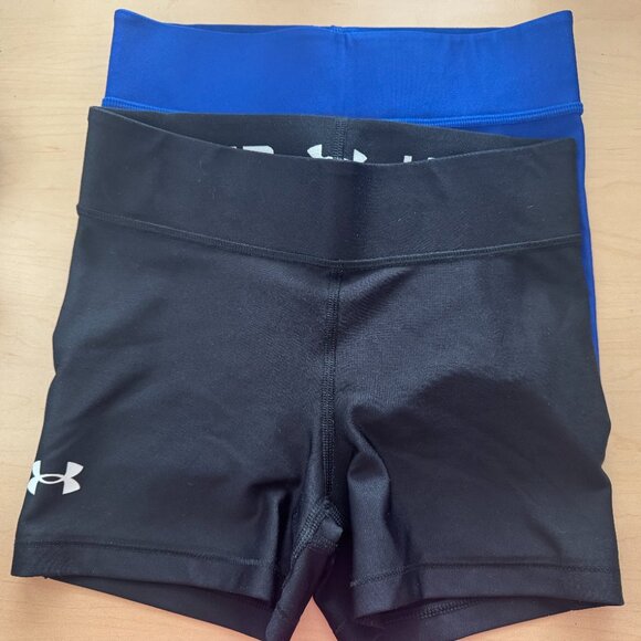 2 Pack Under Armour Women's 3" Shorty Black & Blue Size XS - Picture 1 of 5